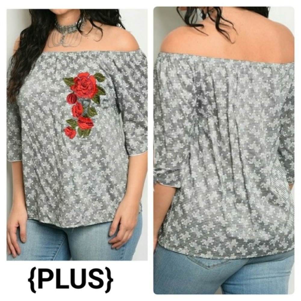 [Last 1!] CLOSET CLOSING Gray Floral Print Blouse